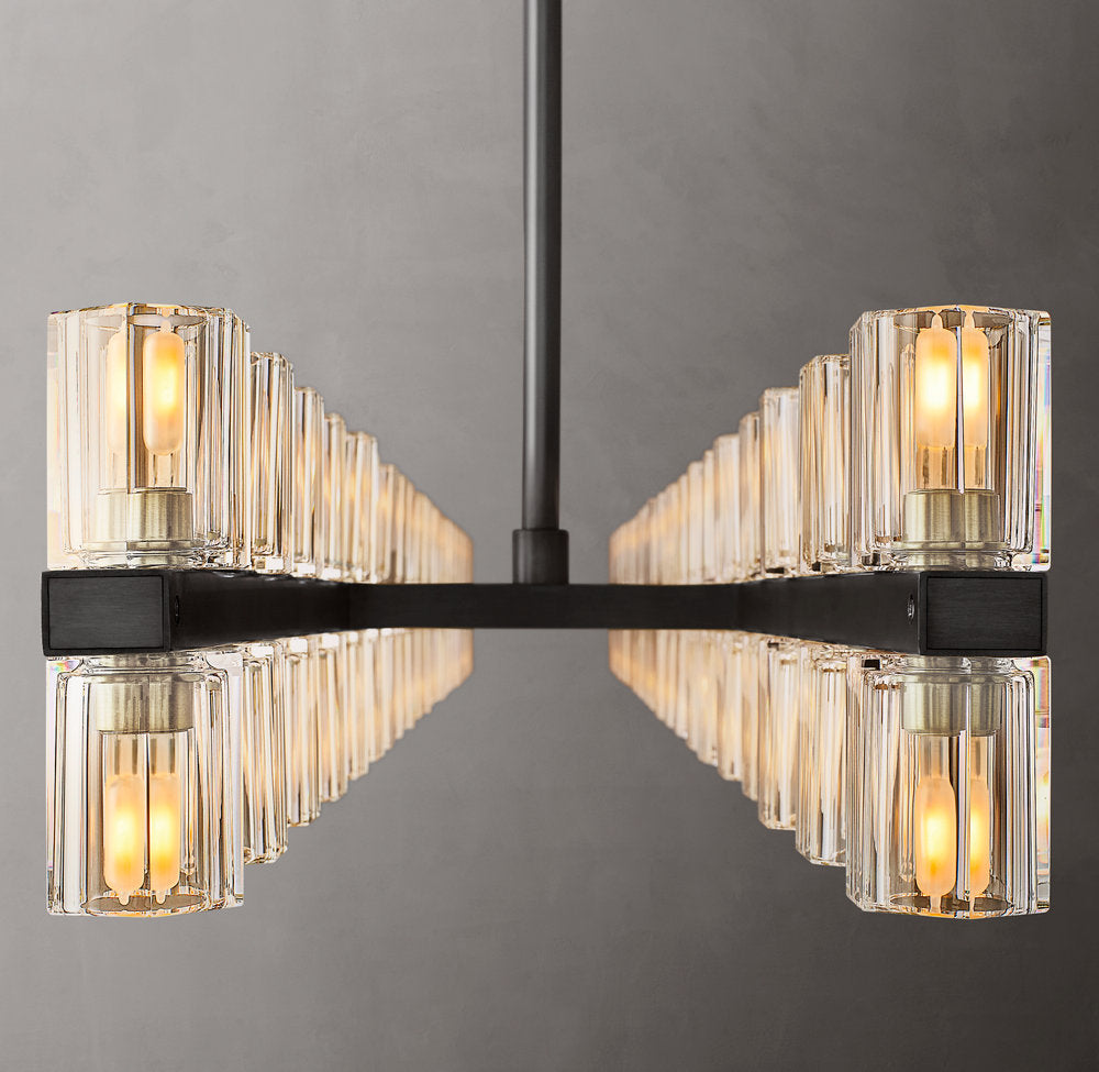Optical Crystal Gallery Bar Chandelier