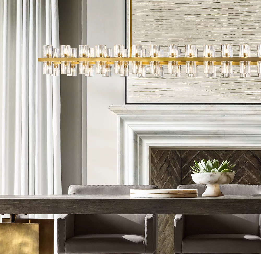 Optical Crystal Gallery Bar Chandelier