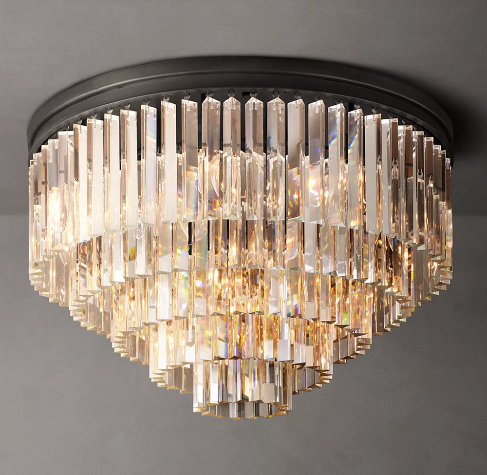 Optical Prism Crown Flush Mount