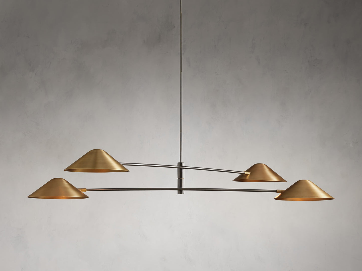Pivoting Brass Midcentury Chandelier