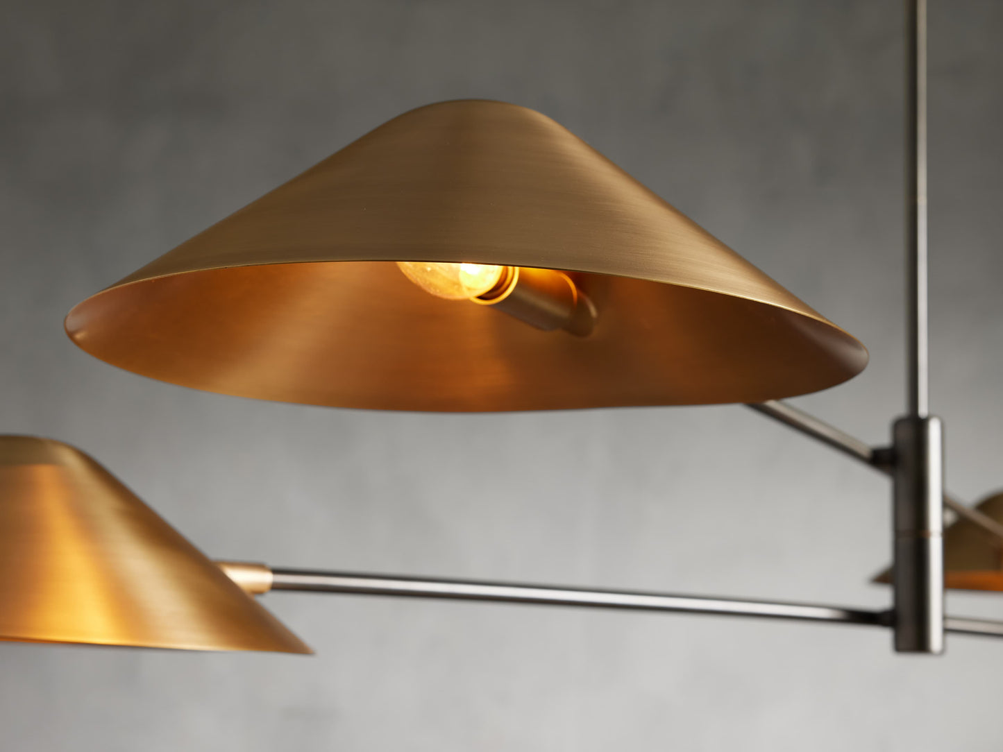 Pivoting Brass Midcentury Chandelier