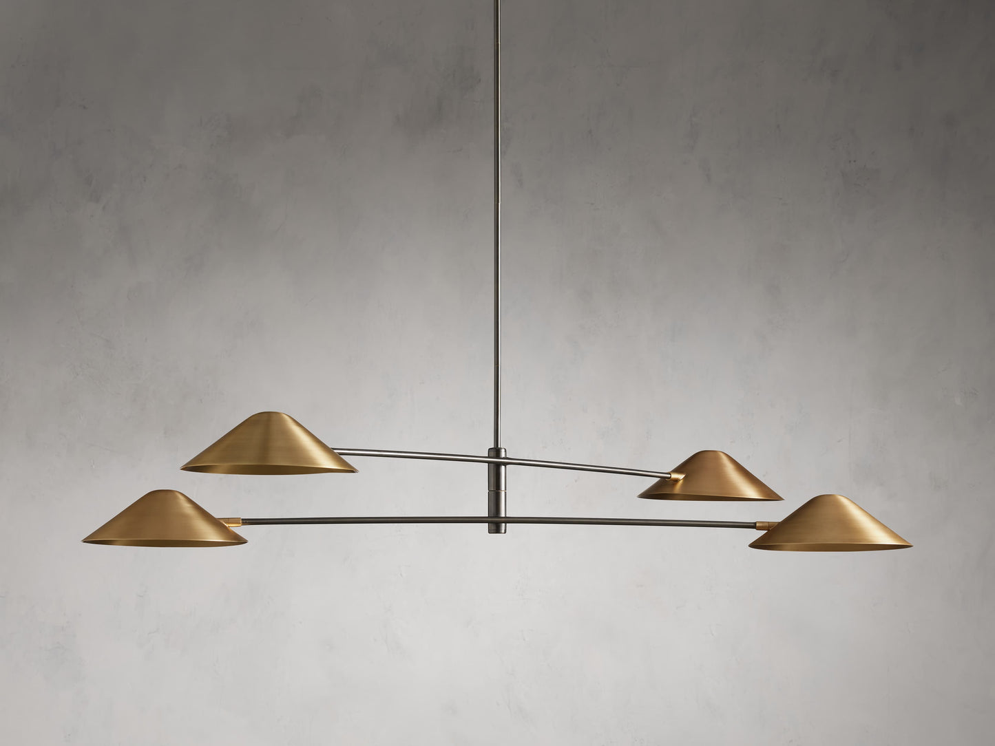 Pivoting Brass Midcentury Chandelier