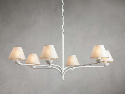 Plaster Curved-Arm Parchment Chandelier