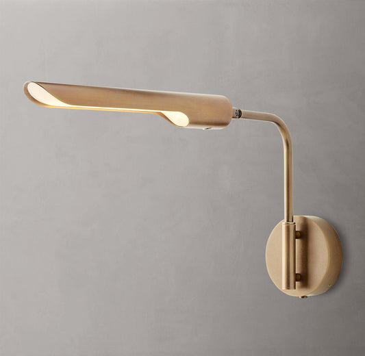 Plug-In Brass LED Reading Sconce