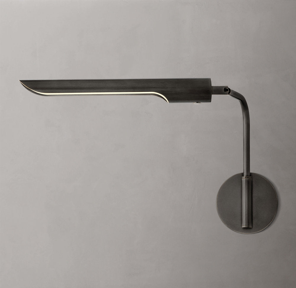 Plug-In Brass LED Reading Sconce