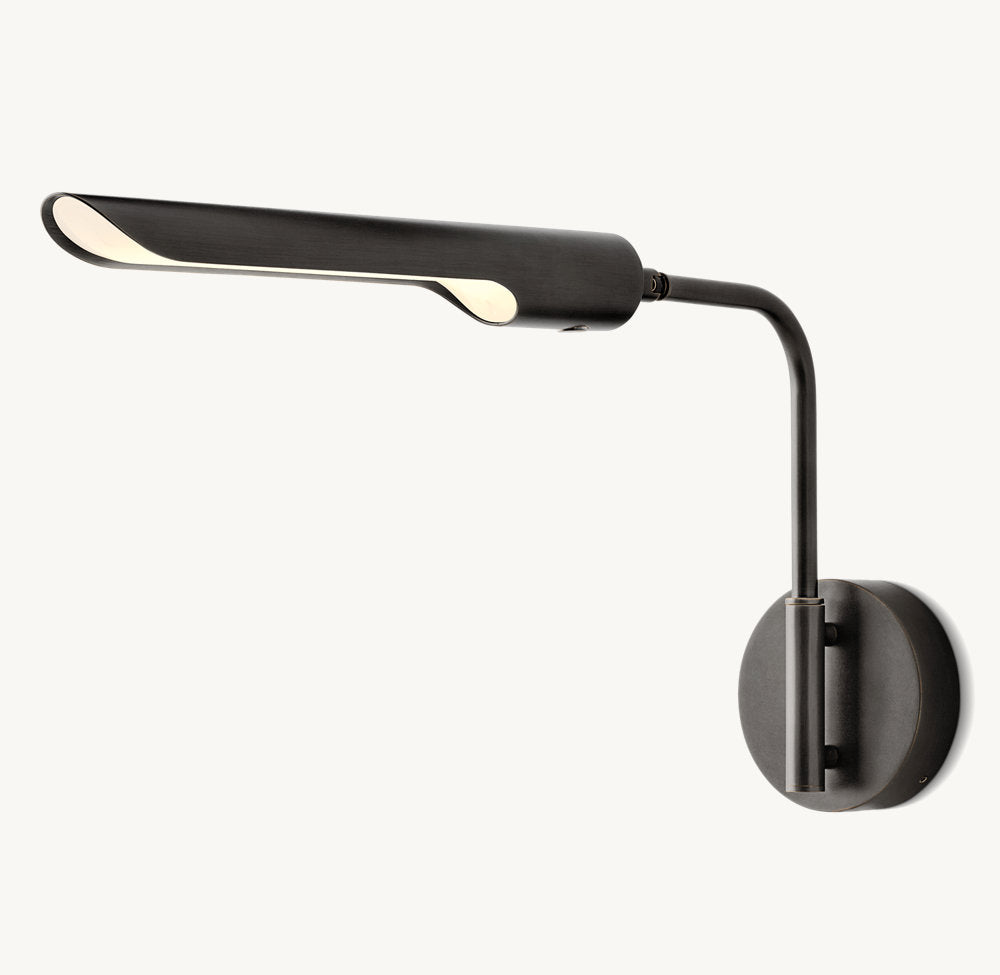 Plug-In Brass LED Reading Sconce