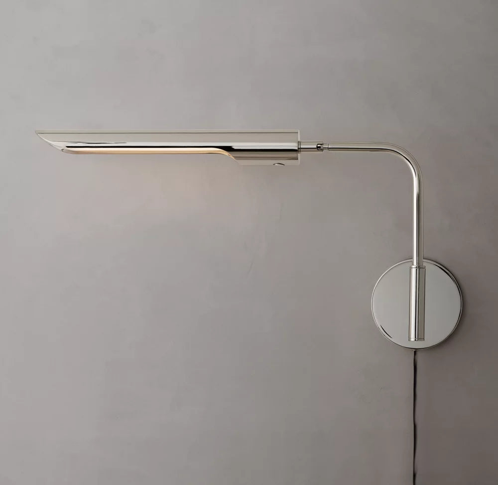 Plug-In Brass LED Reading Sconce