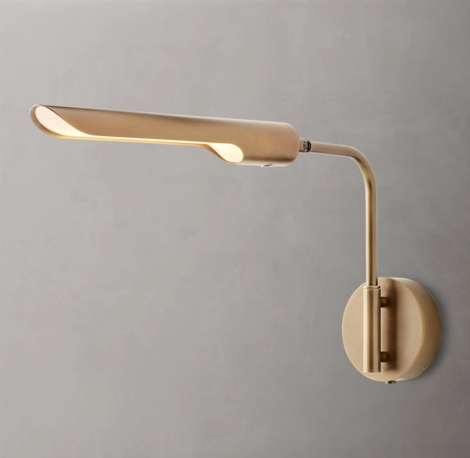Plug-In Brass LED Reading Sconce