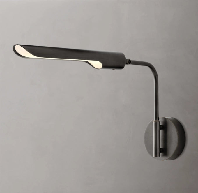Plug-In Brass LED Reading Sconce