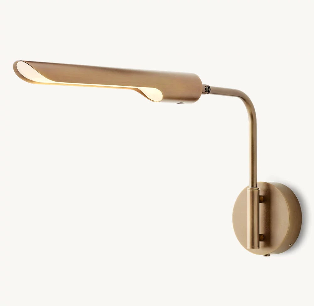 Plug-In Brass LED Reading Sconce