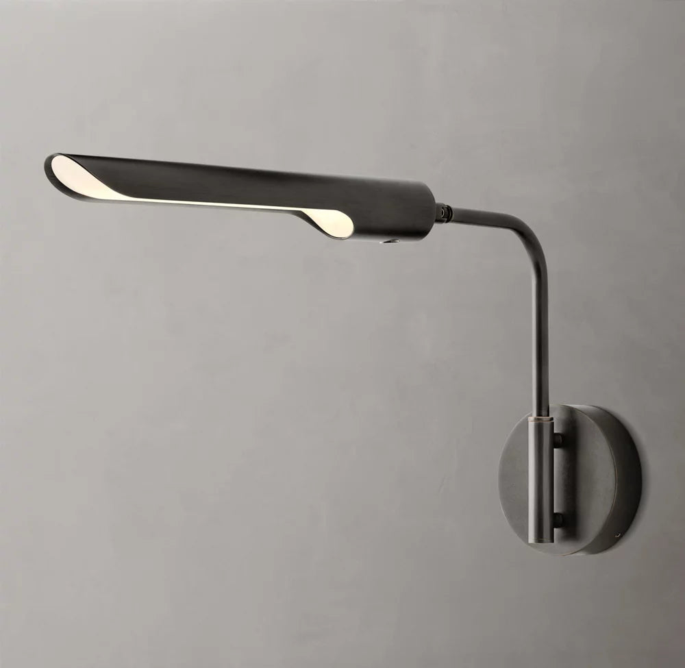 Plug-In Brass LED Reading Sconce