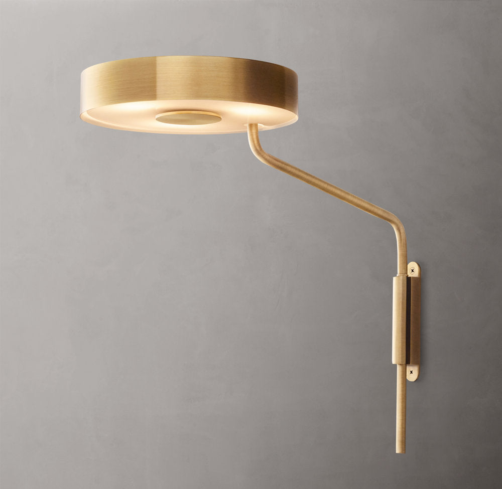 Plug-In Brass Rotating Task Sconce
