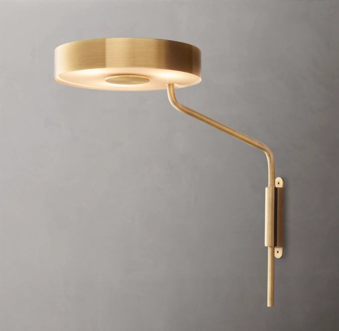 Plug-In Brass Rotating Task Sconce