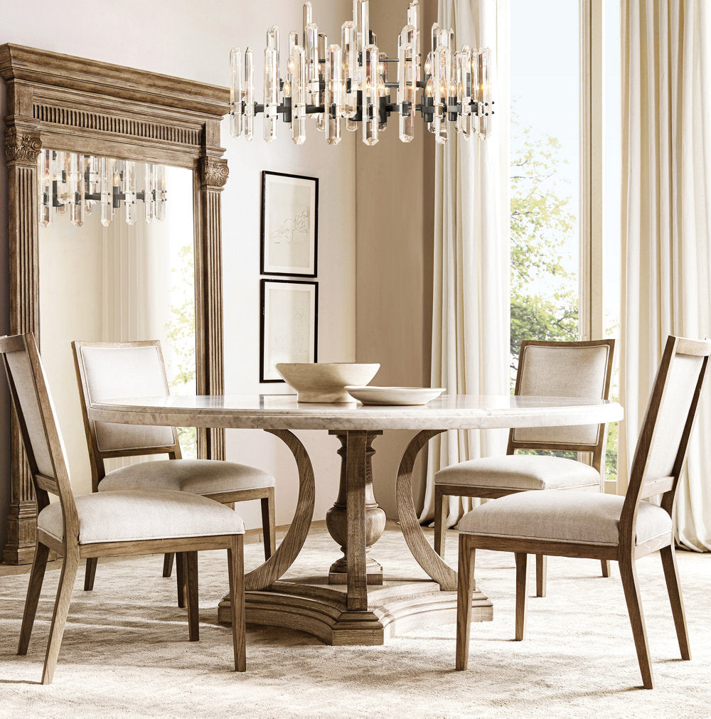 Polished K9 Prism Brass Ring Chandelier