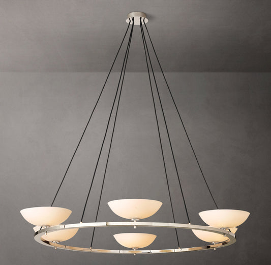 Porcelain Petal Brass Chandelier