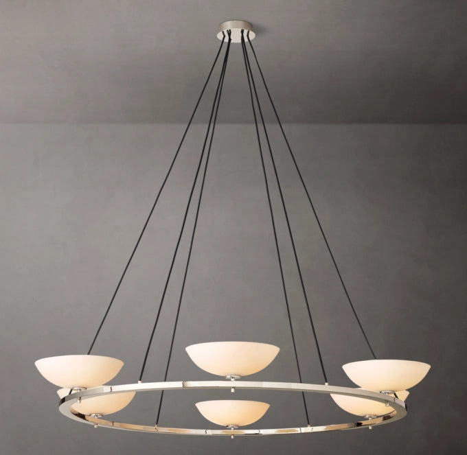 Porcelain Petal Brass Chandelier