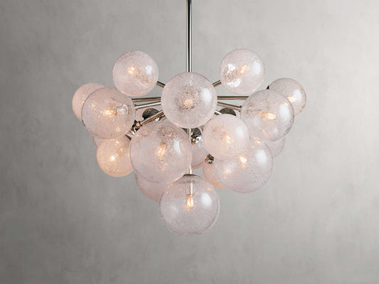 Reactive Blown Glass Globe Chandelier