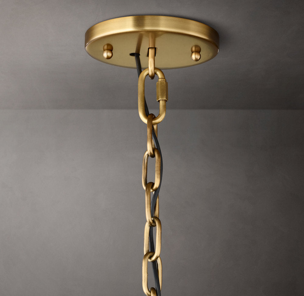Rectangular Crystal Prism Drum Chandelier