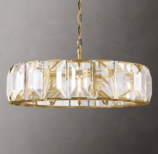 Rectangular Crystal Prism Ring Chandelier