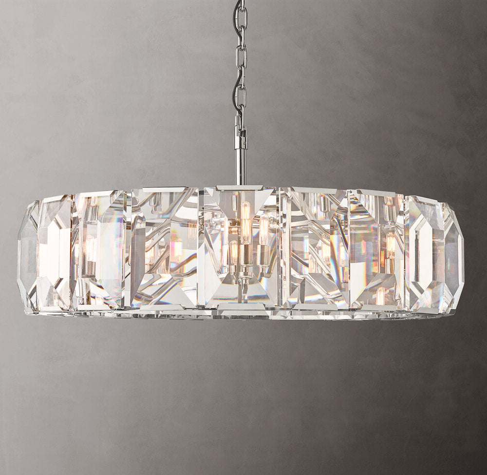 Rectangular Crystal Prism Ring Chandelier