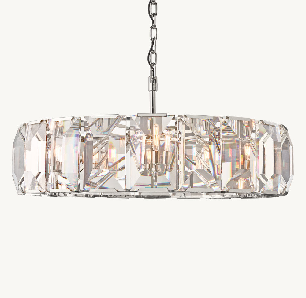 Rectangular Crystal Prism Ring Chandelier