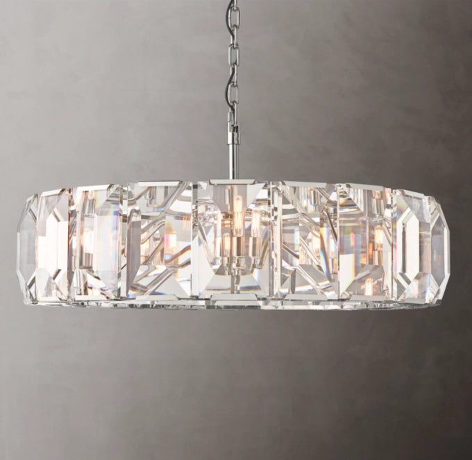 Rectangular Crystal Prism Ring Chandelier