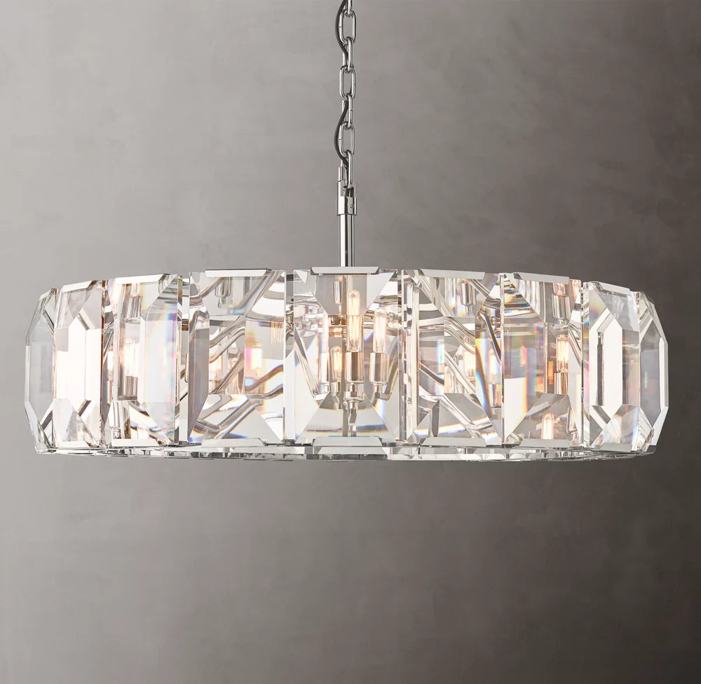 Rectangular Crystal Prism Ring Chandelier