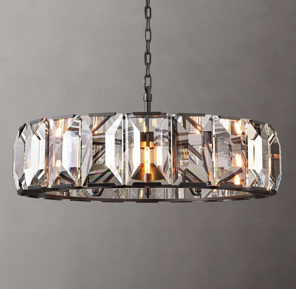 Rectangular Crystal Prism Ring Chandelier