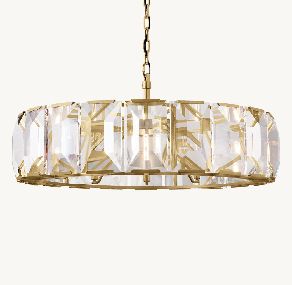 Rectangular Crystal Prism Ring Chandelier