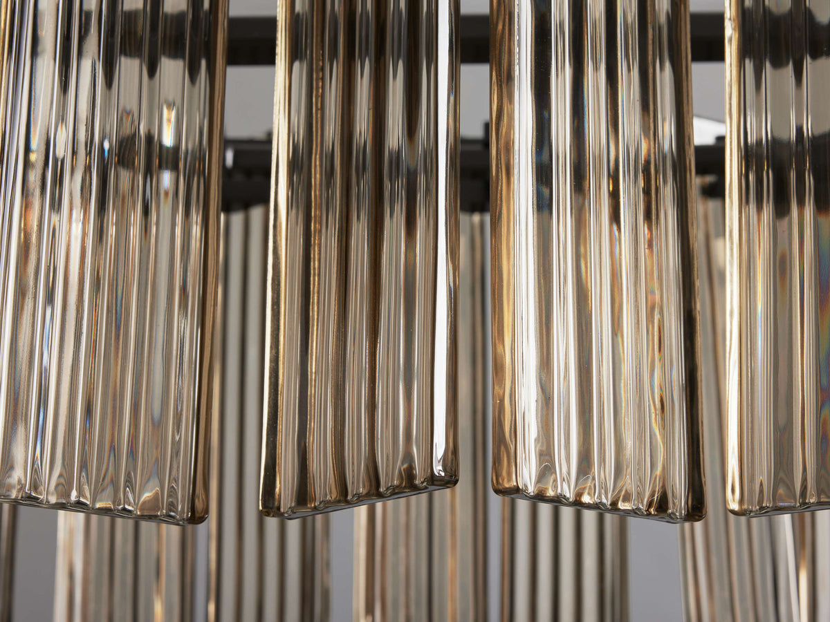 Reeded Glass Oval Glamour Chandelier