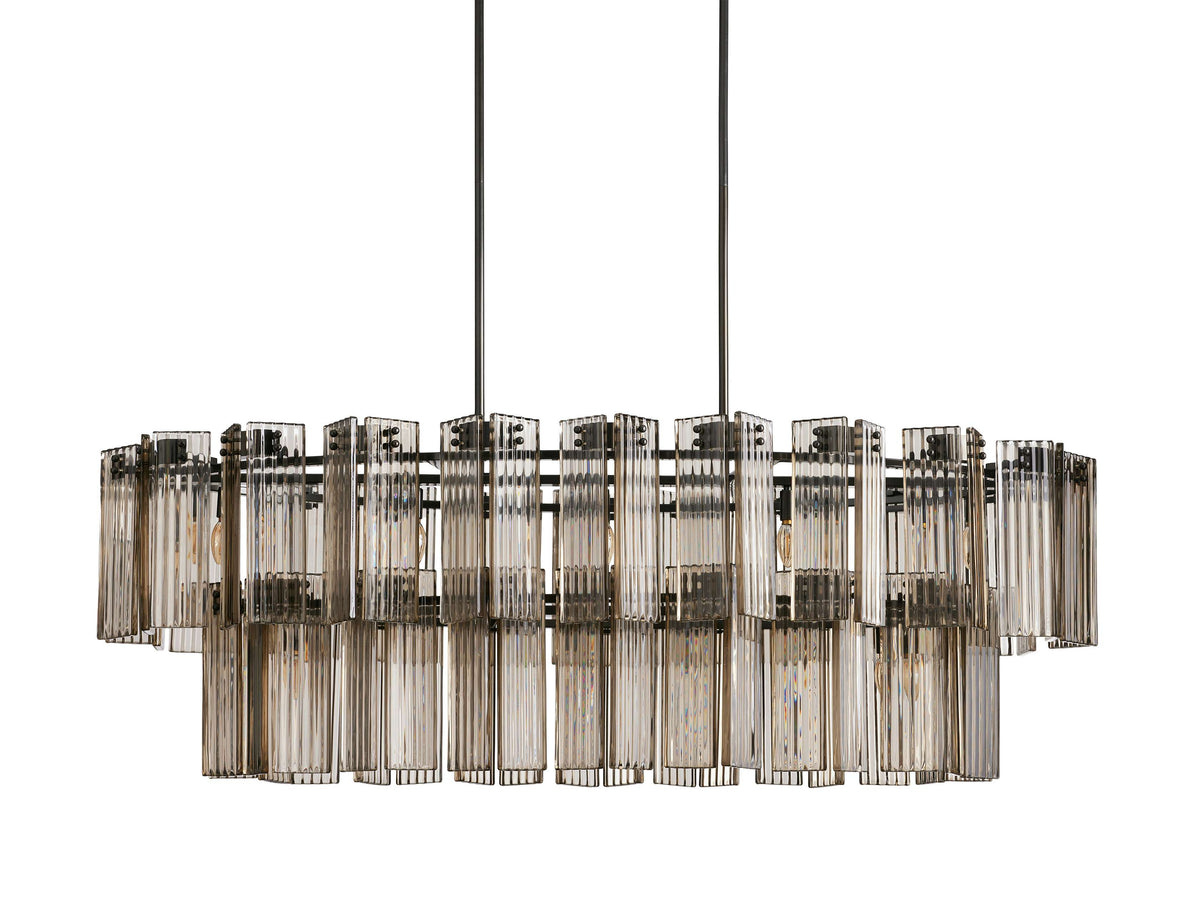 Reeded Glass Oval Glamour Chandelier