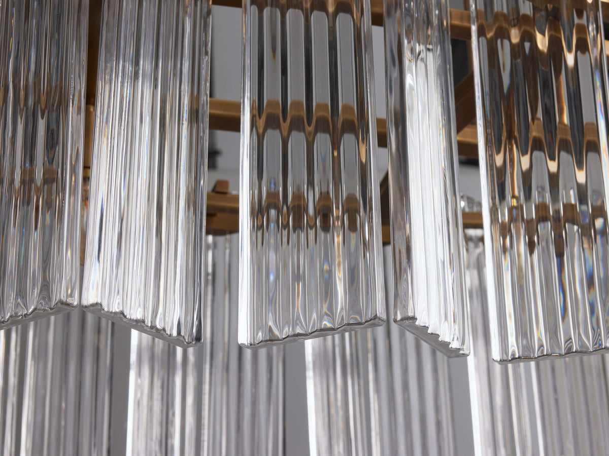 Reeded Glass Oval Glamour Chandelier