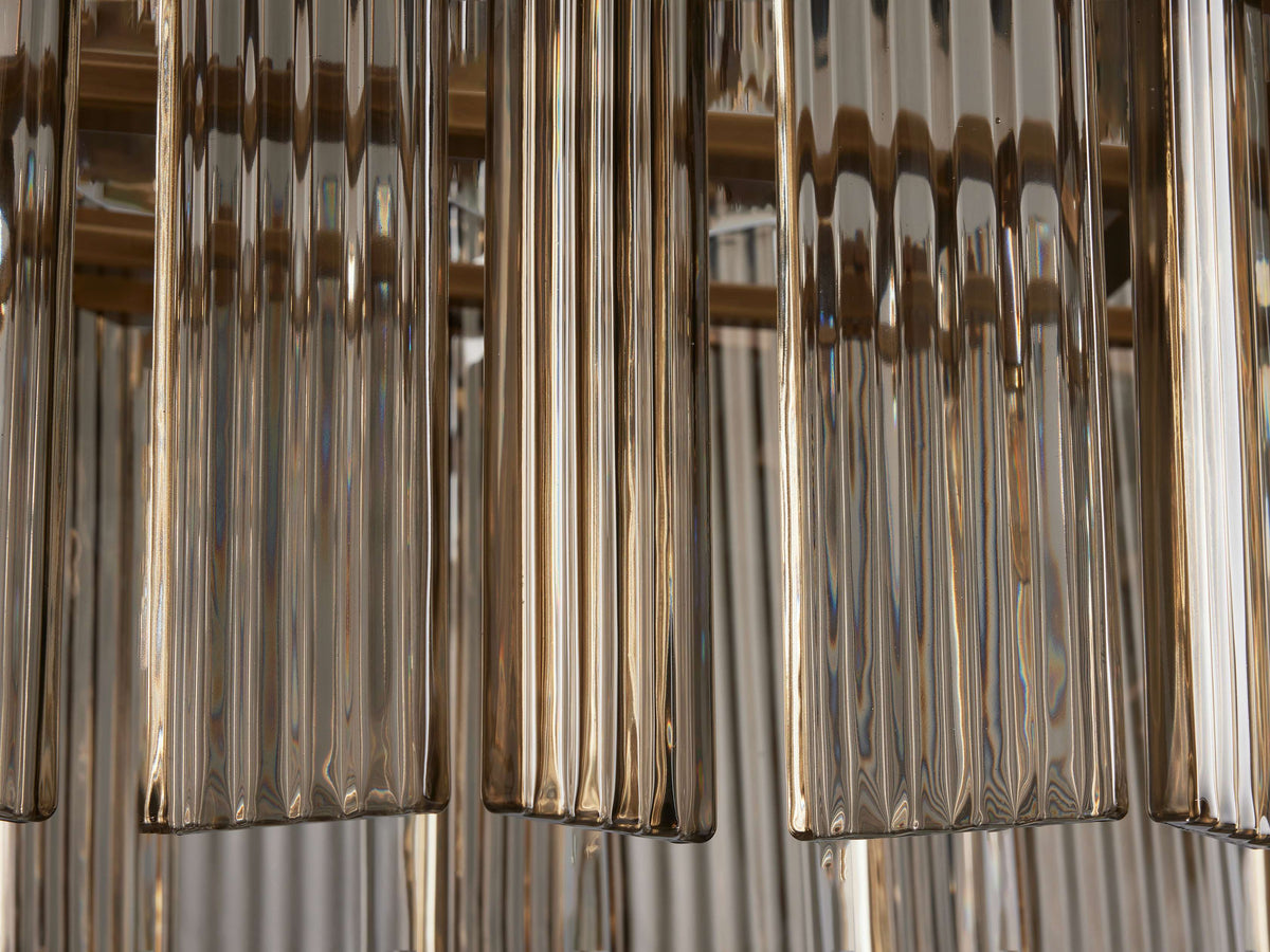 Reeded Glass Oval Glamour Chandelier
