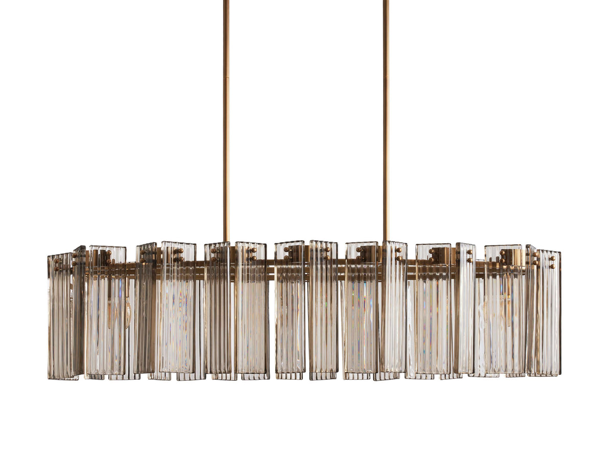 Reeded Glass Oval Glamour Chandelier