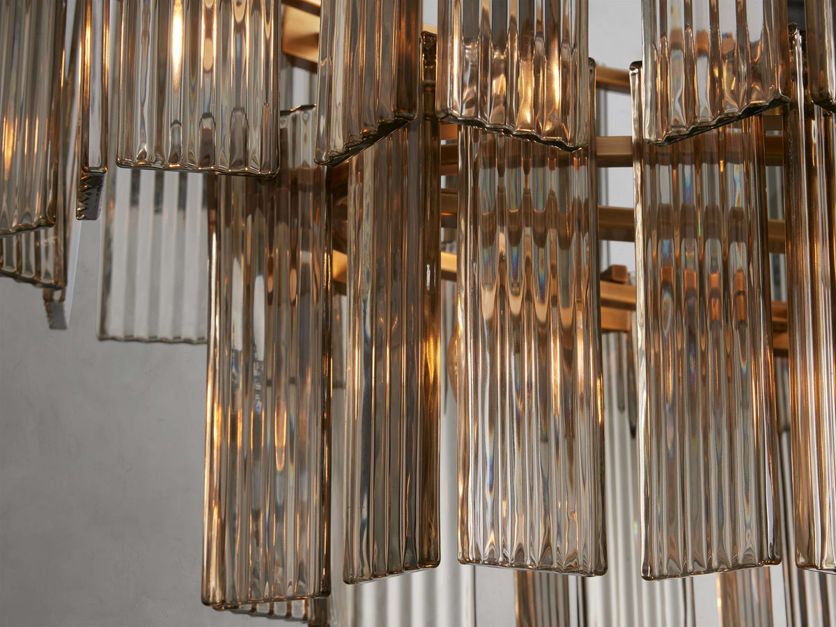 Reeded Glass Oval Glamour Chandelier