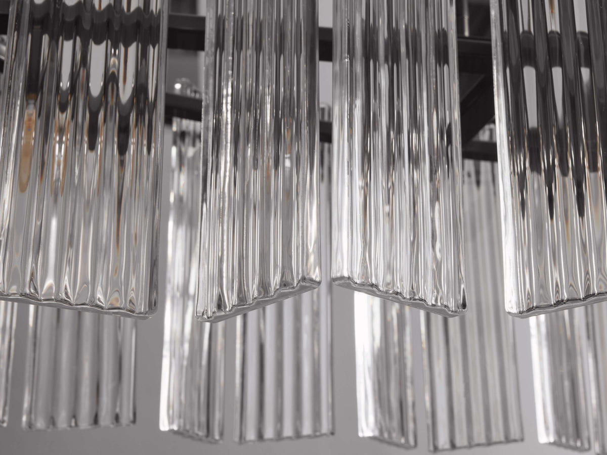 Reeded Glass Oval Glamour Chandelier