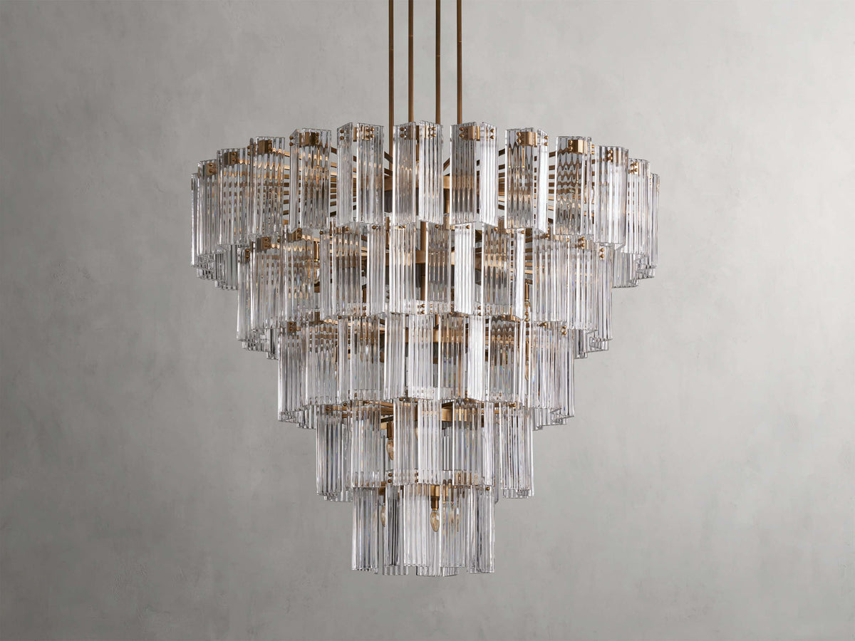 Reeded Glass Round Hollywood Chandelier