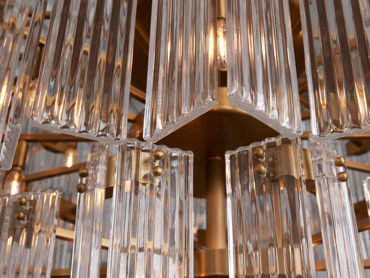 Reeded Glass Round Hollywood Chandelier