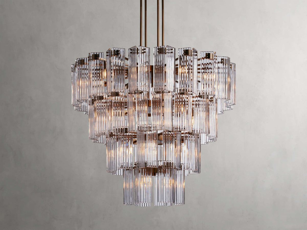 Reeded Glass Round Hollywood Chandelier