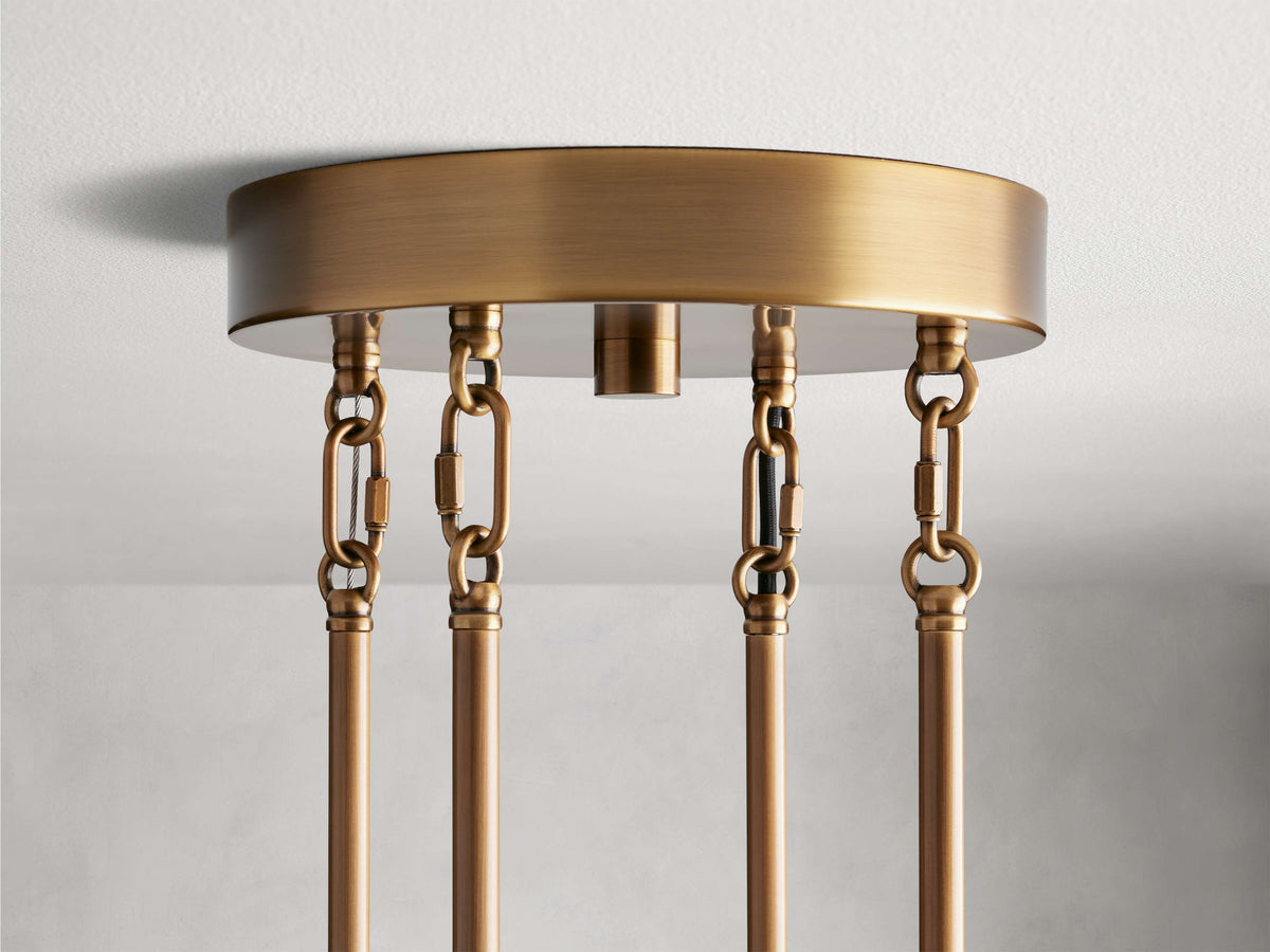 Reeded Glass Round Hollywood Chandelier