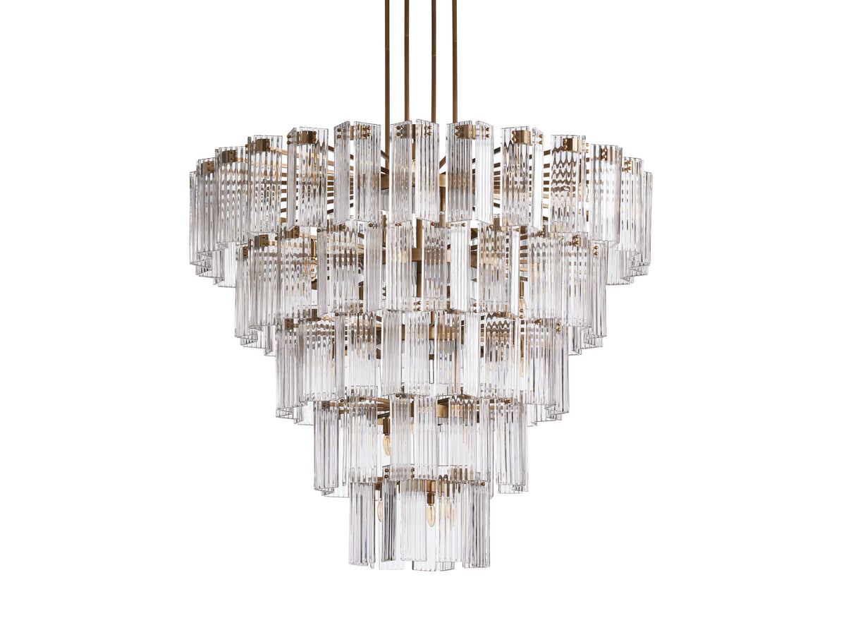 Reeded Glass Round Hollywood Chandelier