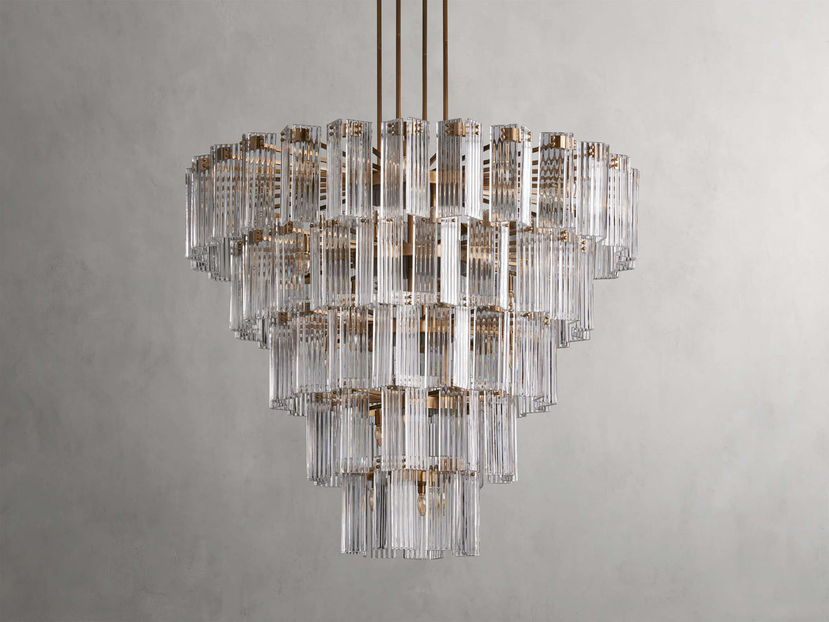 Reeded Glass Round Hollywood Chandelier