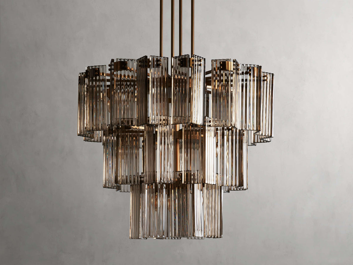 Reeded Glass Round Hollywood Chandelier