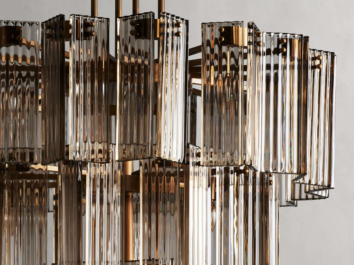 Reeded Glass Round Hollywood Chandelier