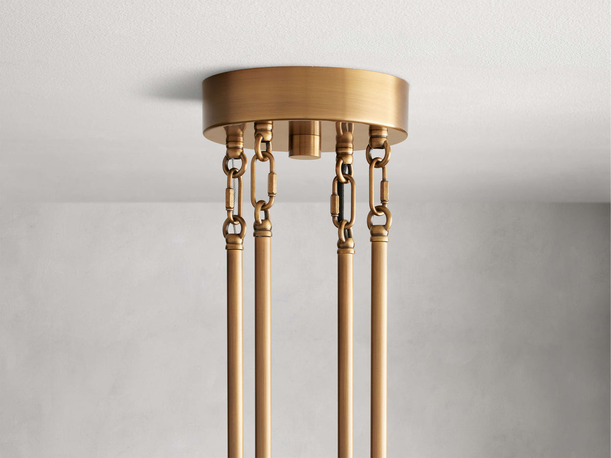 Reeded Glass Round Hollywood Chandelier