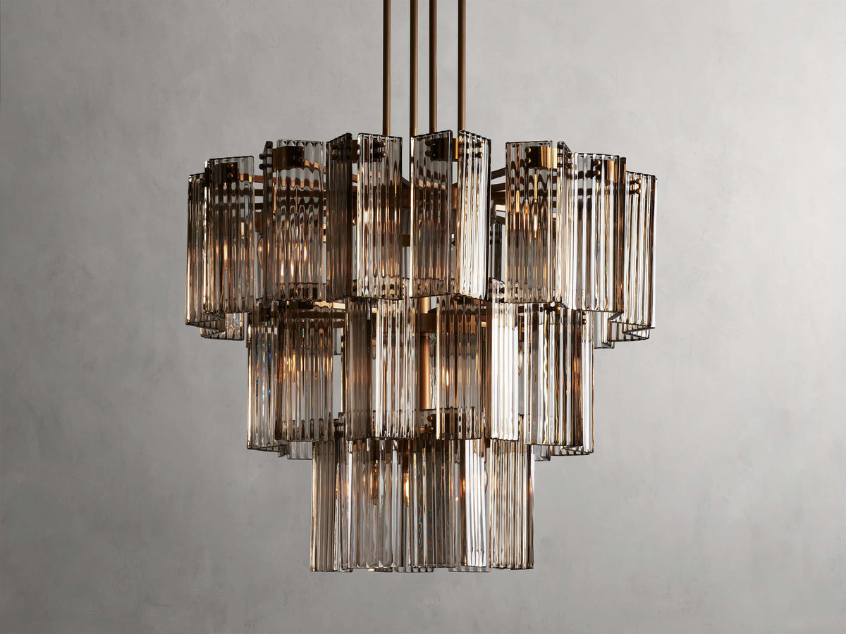 Reeded Glass Round Hollywood Chandelier