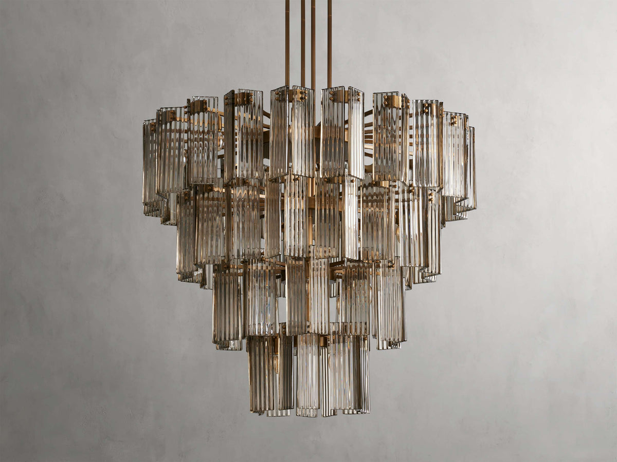 Reeded Glass Round Hollywood Chandelier