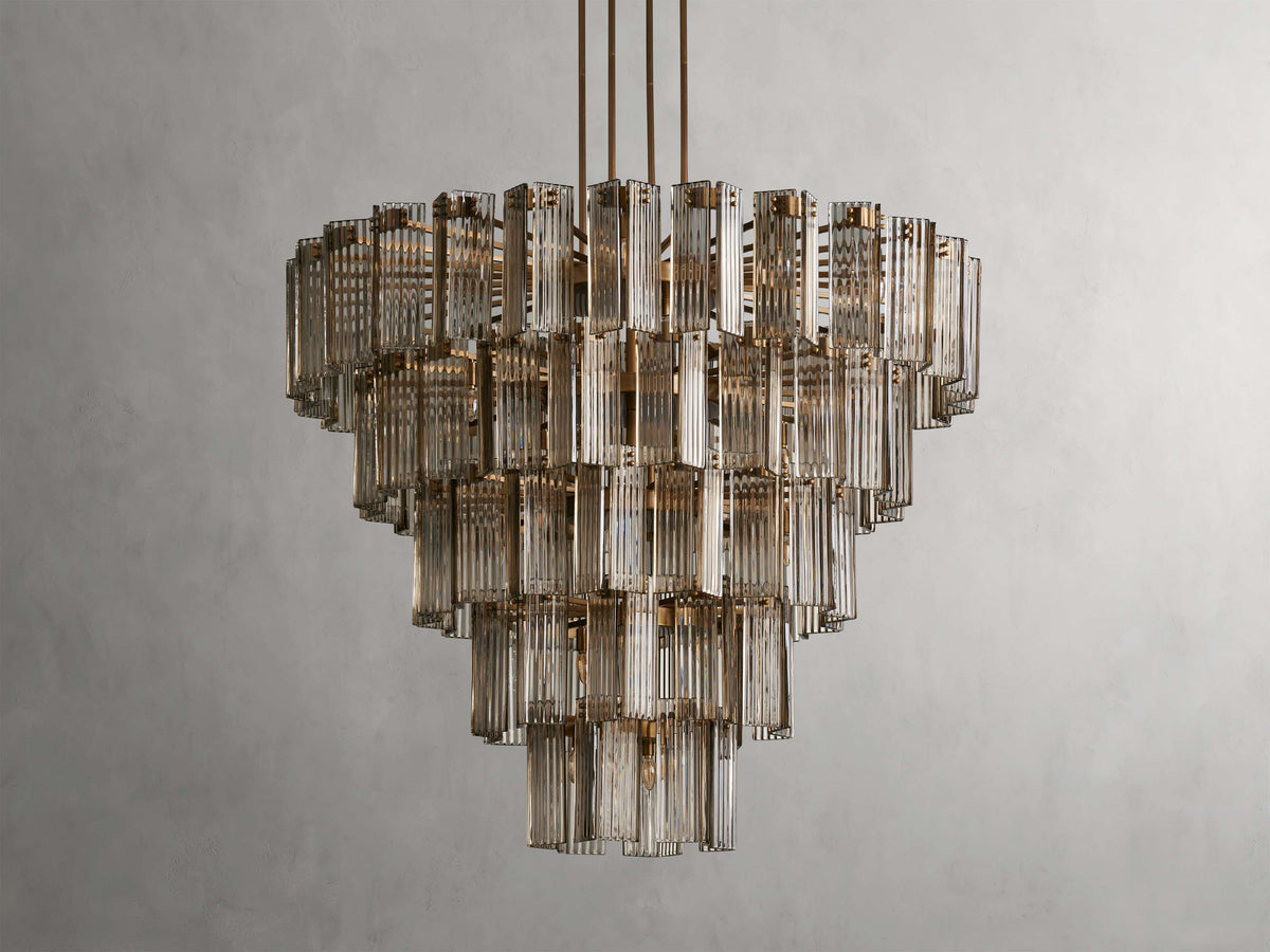 Reeded Glass Round Hollywood Chandelier