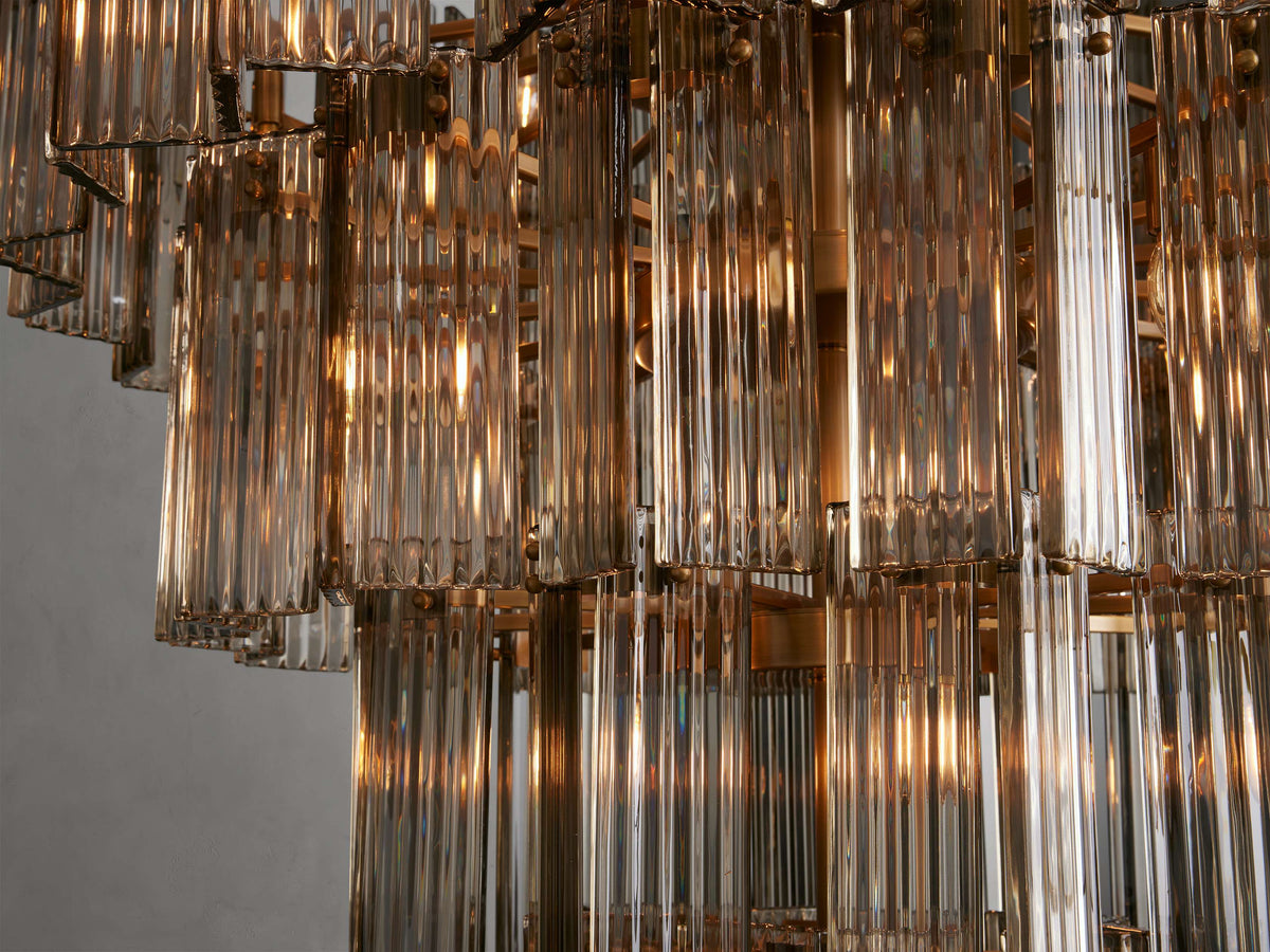 Reeded Glass Round Hollywood Chandelier