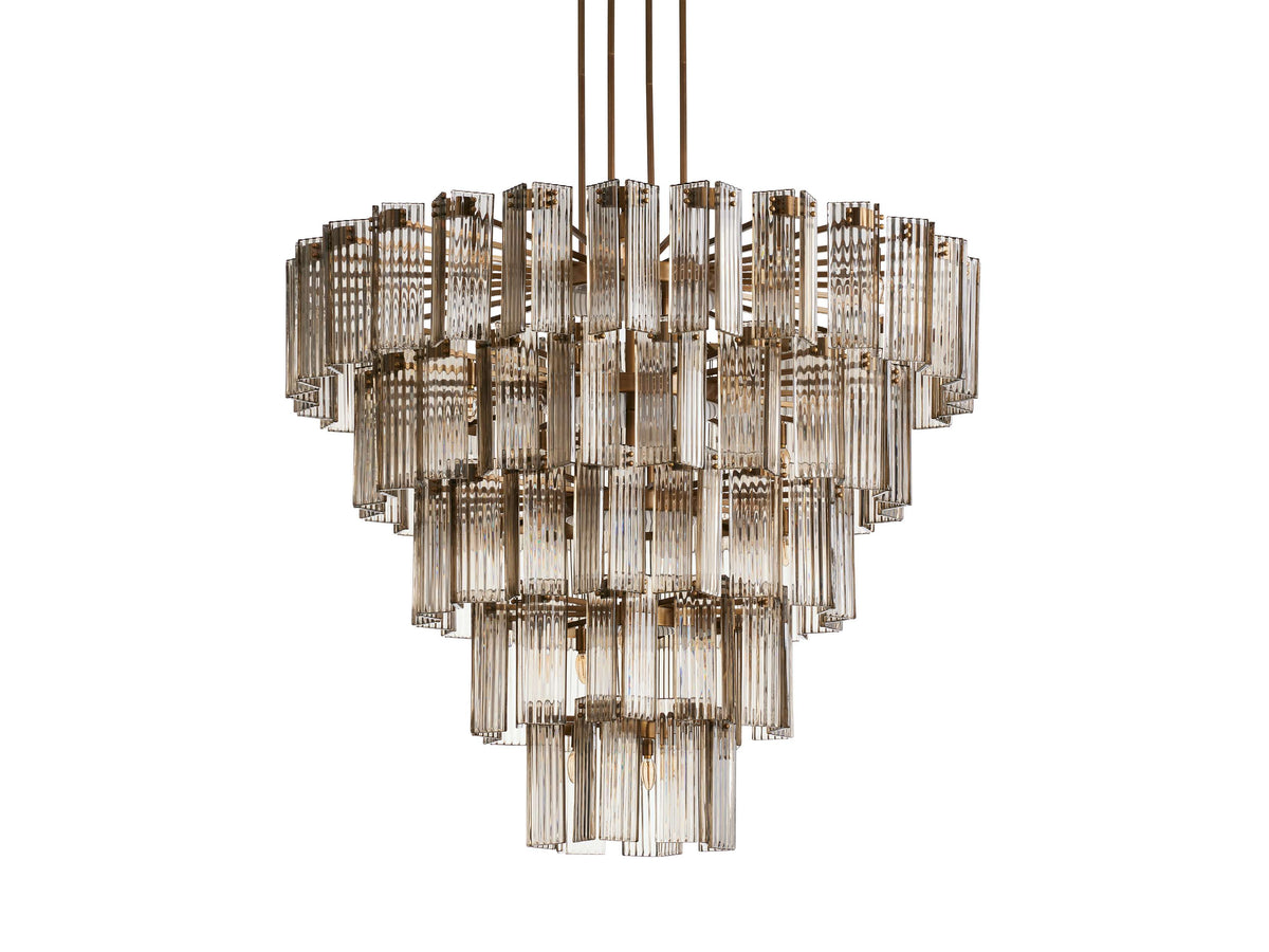 Reeded Glass Round Hollywood Chandelier